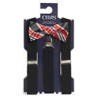 Boys 4-20 Chaps Plaid Bow-tie & Suspenders Set, Red