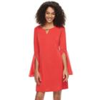 Women's Nina Leonard Sheath Crepe Dress, Size: Xl, Brt Red