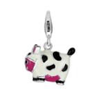 Sterling Silver Cow Charm, Women's, Grey