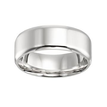 Lovemark Stainless Steel Men's Wedding Band, Size: 7.50, Grey