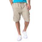 Big & Tall Chaps Classic-fit Elastic-waistband Cargo Shorts, Men's, Size: 3xl Tall, Beig/green (beig/khaki)