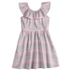 Girls 4-10 Jumping Beans&reg; Ruffled Neck Skater Dress, Size: 5, Light Grey