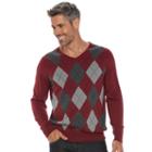 Men's Croft & Barrow&reg; True Comfort Classic-fit V-neck Sweater, Size: Xxl, Med Red