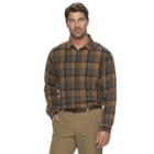Men's Columbia Notched Peak Classic-fit Plaid Button-down Flannel Shirt, Size: Small, Grey (charcoal)