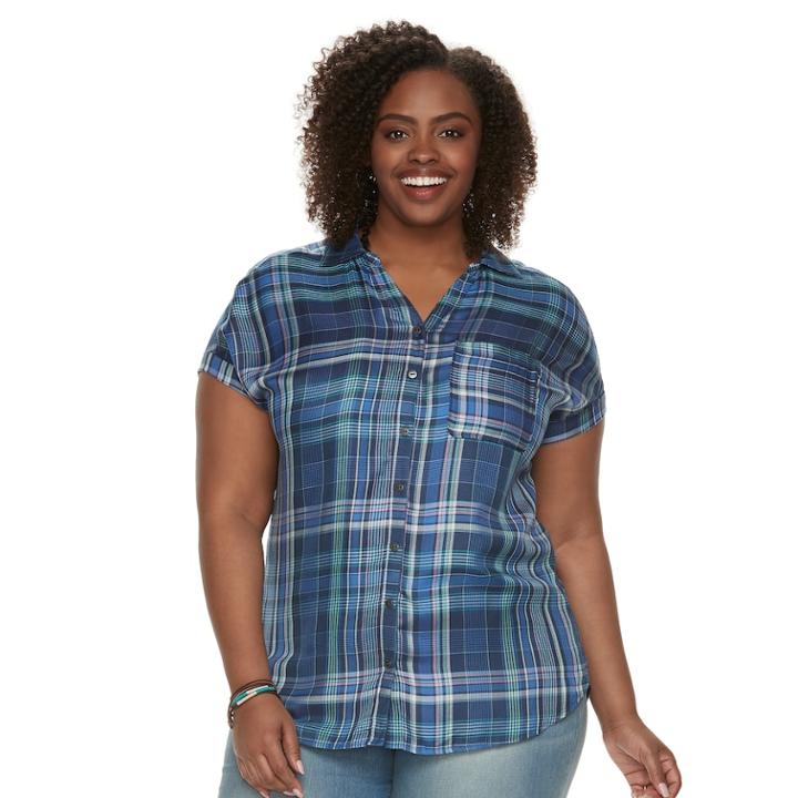 Plus Size Sonoma Goods For Life&trade; Dolman Shirt, Women's, Size: 1xl, Dark Blue