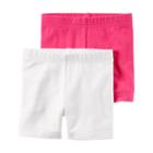 Girls 4-8 Carter's 2-pk. Solid Biker Shorts, Size: 4, Brt Pink