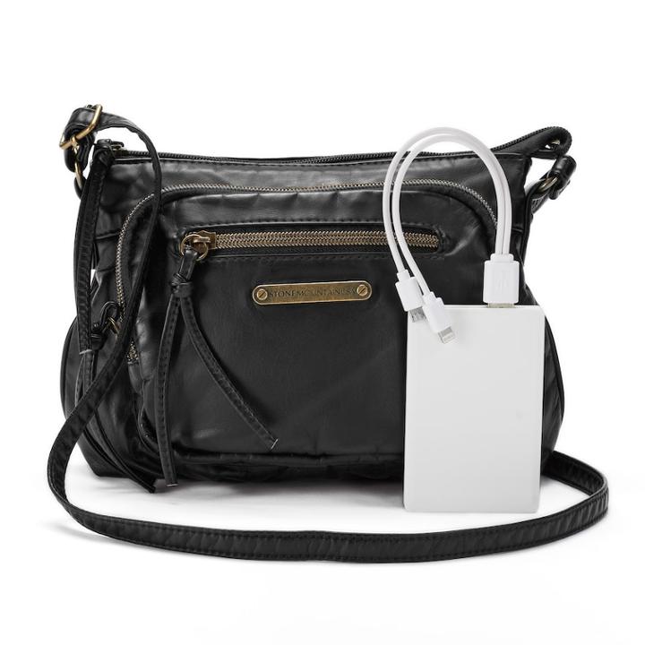 Stone & Co. Emily Small Utility Phone Charging Crossbody Bag, Women's, Black