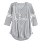 Girls 7-16 So&reg; 3/4-sleeve Lace Sporty Tee, Size: 7-8, Med Grey