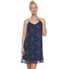 Juniors' Mudd&reg; Printed Chiffon Slip Dress, Teens, Size: Medium, Blue