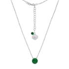 Michigan State Spartans Sterling Silver Crystal Disc Necklace, Women's, Size: 18, Green