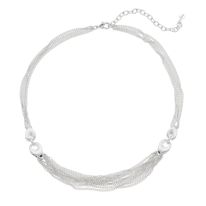 Napier Silver Tone Multi Strand Collar Necklace, Women's