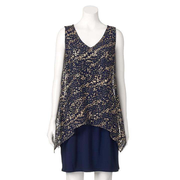 Women's Expo Glittery Shift Dress, Size: 16, Blue (navy)