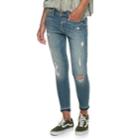 Juniors' American Rag Mid-rise Destructed Ankle Skinny Jeans, Size: 7, Blue