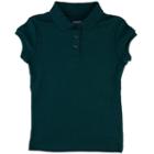 Girls 4-16 & Plus Chaps School Uniform Picot Polo Shirt, Girl's, Size: 12-14, Green Oth