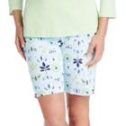 Women's Jockey Pajamas: Butterfly Sleep Bermudas, Size: Xl, Turquoise/blue (turq/aqua)