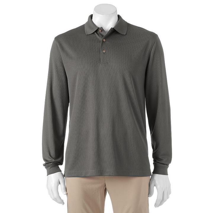 Men's Grand Slam Classic-fit Solid Driflow Performance Golf Polo, Size: Small, Grey Other