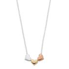 Love This Life Tri-tone Sterling Silver Heart Necklace, Women's