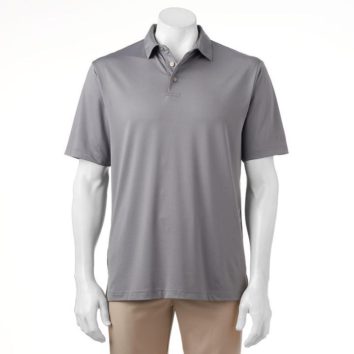 Men's Grand Slam Motionflow360 Regular-fit Heathered Easy-care Performance Golf Polo, Size: Xxl, Med Grey