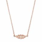 Lc Lauren Conrad 10k Rose Gold Diamond Accent Leaf Necklace, Women's, Size: 18, White