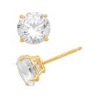 Renaissance Collection 10k Gold 1-ct. T.w. Stud Earrings - Made With Swarovski Zirconia, Women's, Yellow