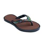 Girls 4-16 Multi-colored Gem Flip Flops, Girl's, Size: 12/13, Black