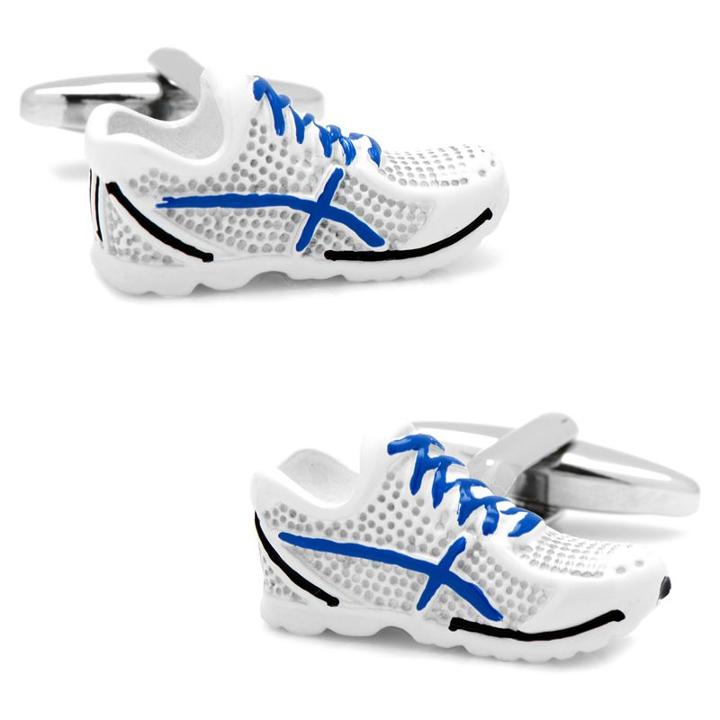 Running Shoes Cuff Links, Men's, White