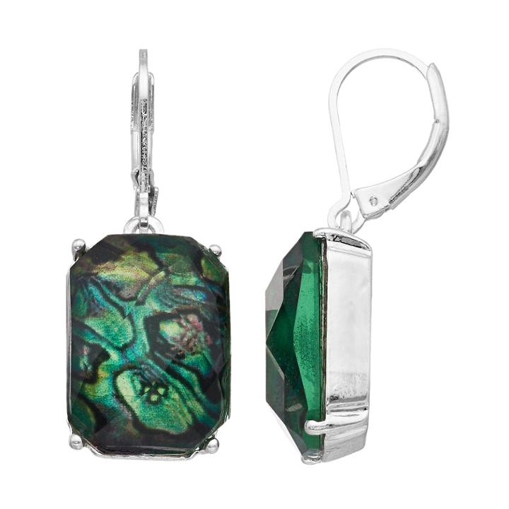 Napier Simulated Stone Drop Earrings, Women's, Green