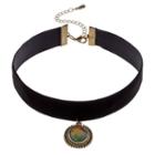 Mudd&reg; Oval Cabochon Velvet Choker Necklace, Women's, Black