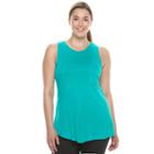 Plus Size Tek Gear&reg; High-neck Pocket Tank, Women's, Size: 1xl, Med Green