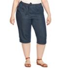 Plus Size Gloria Vanderbilt Lillith Lace-up Hem Capris, Women's, Size: 3xl, Med Blue