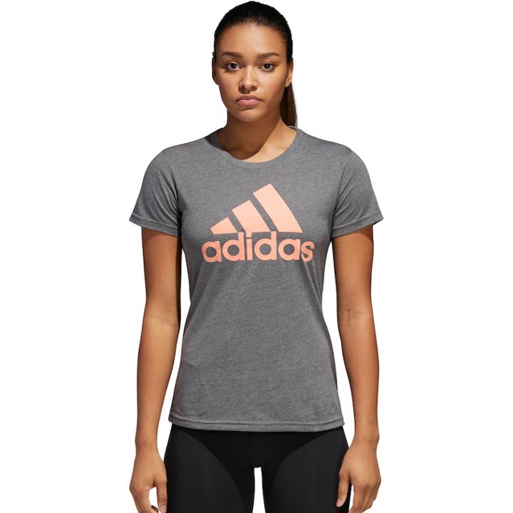 Women's Adidas Classic Logo Tee, Size: Xs, Dark Grey