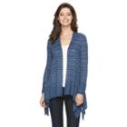 Women's Dana Buchman Space-dye Flyaway Cardigan, Size: Small, Blue (navy)