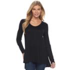 Women's Apt. 9&reg; High-low Tunic, Size: Large, Black