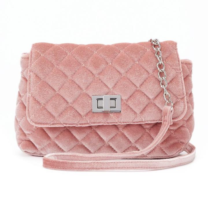 Candie's&reg; Velvet Quilted Crossbody Bag, Women's, Brt Pink