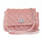 Candie's&reg; Velvet Quilted Crossbody Bag, Women's, Brt Pink