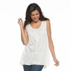 Women's French Laundry Crochet Peplum Tank, Size: Large, White Oth