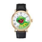 Disney's The Muppets Kermit The Frog Men's Leather Watch, Black