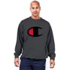 Big & Tall Men's Champion Fleece Crewneck Sweatshirt, Size: Xxl Tall, Grey (charcoal)