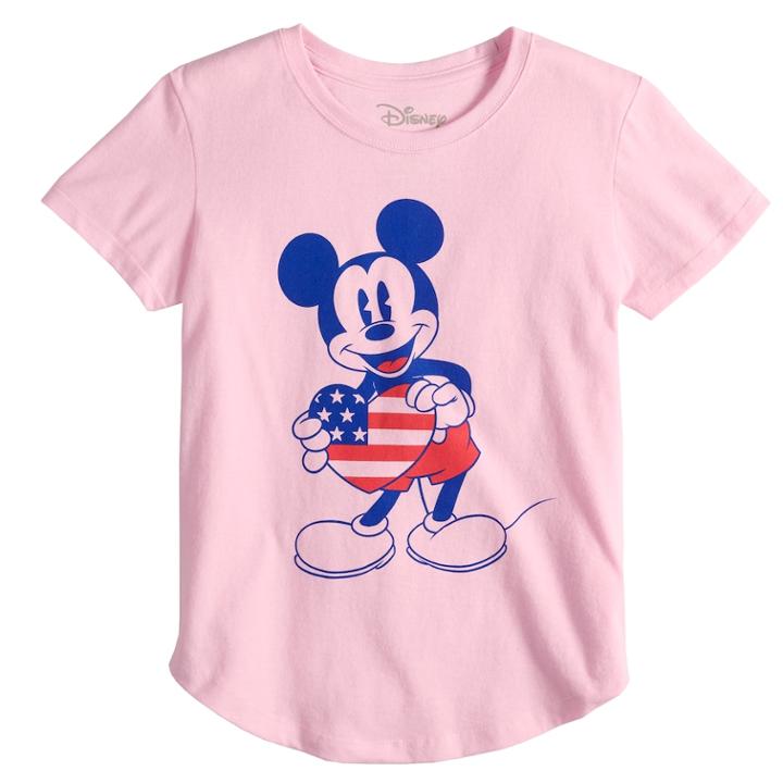Girls 7-16 Disney's Mickey Mouse Patriotic Tee, Size: Medium, Pink