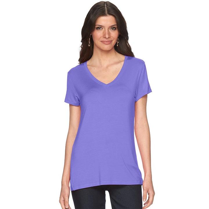 Women's Apt. 9&reg; Essential Tee, Size: Medium, Med Purple