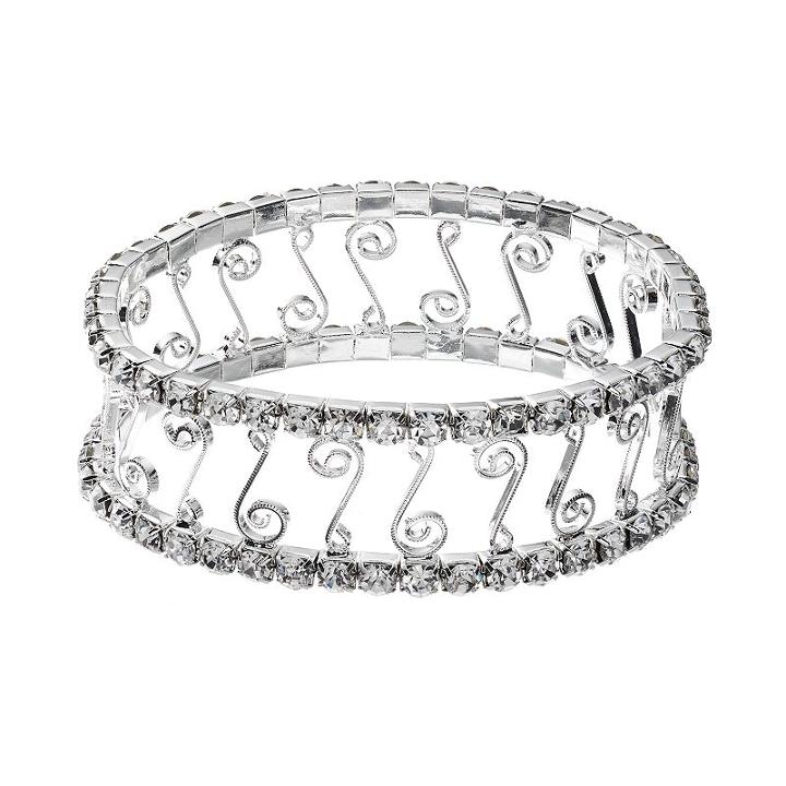 Franco Gia Scroll Stretch Bracelet, Women's, Natural