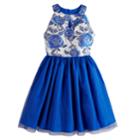 Girls 7-14 Lavender Floral Lurex Tulle Dress, Size: 7, Brt Blue