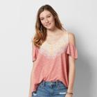 Women's Sonoma Goods For Life&trade; Cold-shoulder Tee, Size: Xs, Lt Orange