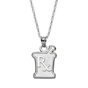 Logoart Sterling Silver Rx Mortar & Pestle Pharmacist Pendant Necklace, Women's, Size: 18, Grey