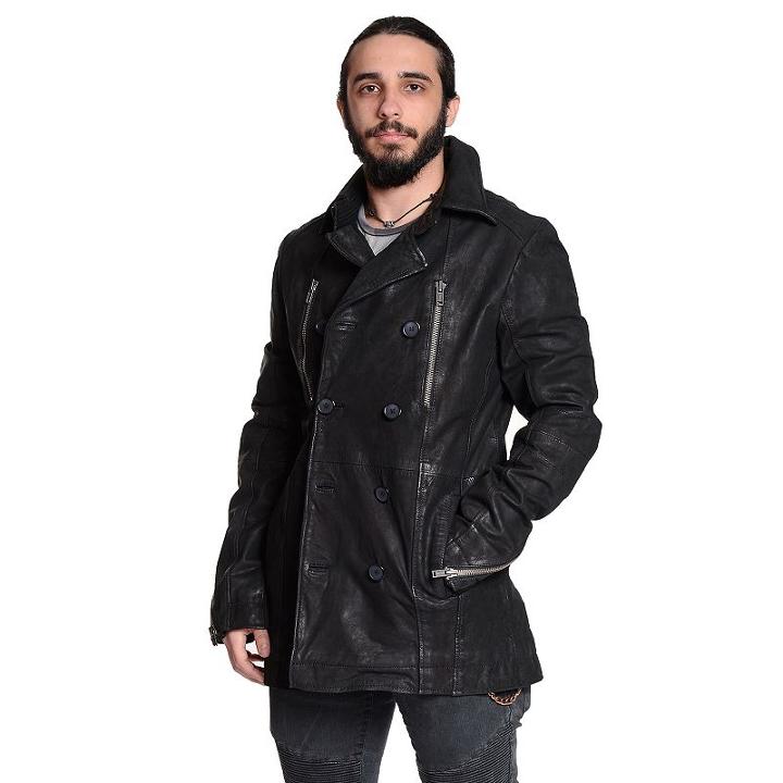 Men's Excelled Suede Peacoat, Size: Small, Black