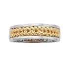 14k Gold Two Tone Herringbone Wedding Band - Men, Size: 9, Multicolor