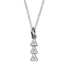 Logoart Sterling Silver Tri Delta Silver Sorority Pendant Necklace, Women's, Size: 18, Grey