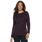 Women's Croft & Barrow&reg; Crewneck Sweatshirt, Size: Xl, Drk Purple