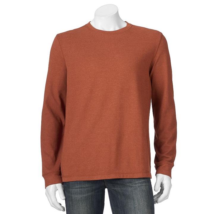 Men's Croft & Barrow&reg; Easy-care Fleece Crewneck Sweatshirt, Size: Xl, Drk Orange