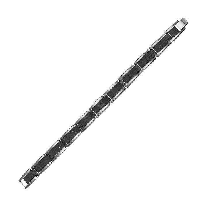 Axl By Triton Tungsten Carbide Black Ion Bracelet - Men, Size: 8.5, Grey